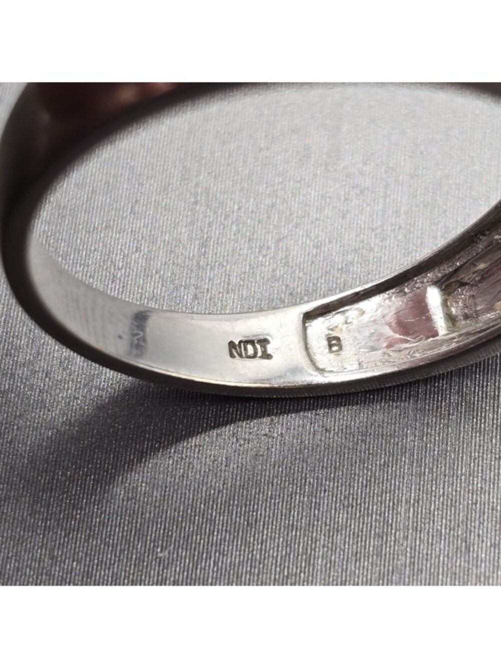 10k White Gold Natural Diamond Channel Set Band Ring Size 10.25 Signed NDI 4.05g - Picture 8 of 16